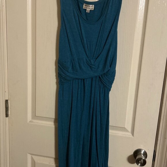 M.S.S.P Max Studio Specialty Products Greenblue Dress Size Large Long Preloved - Picture 2 of 11
